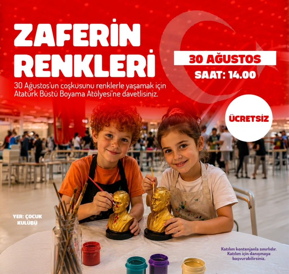 30 Ağustos Atatürk Büstü Boyama Atölyesi