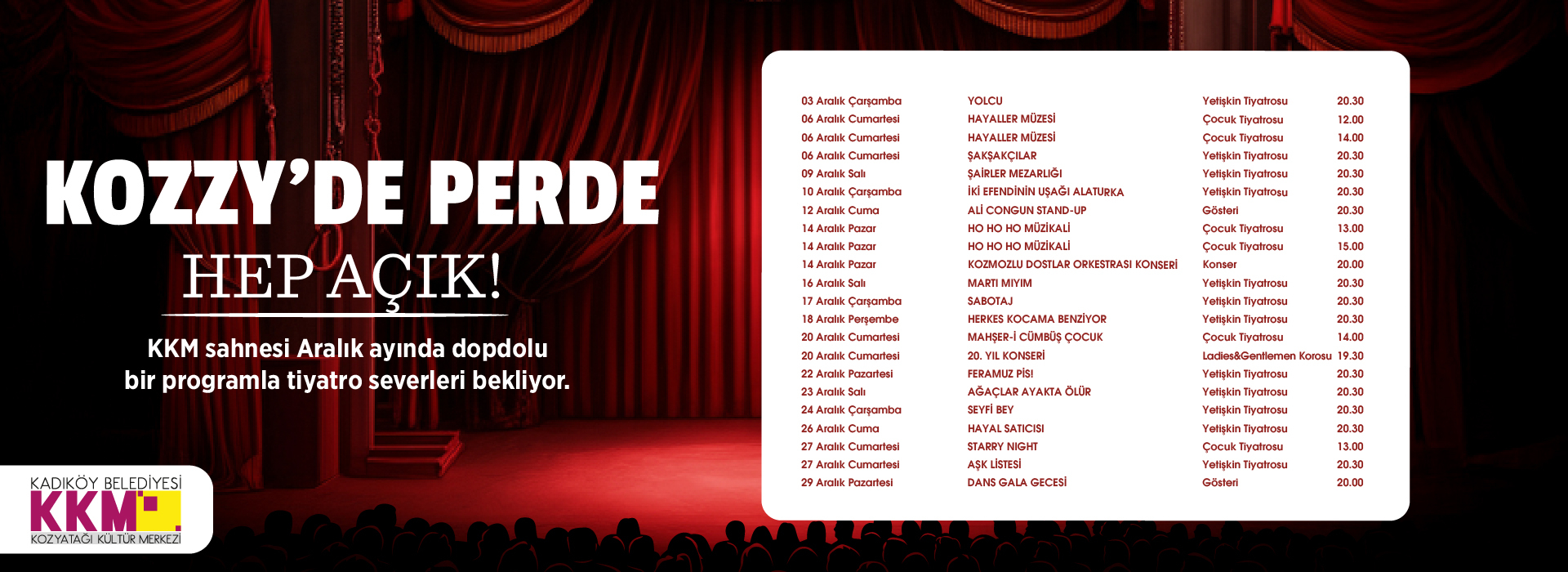 Aralık Tiyatro Programı 
