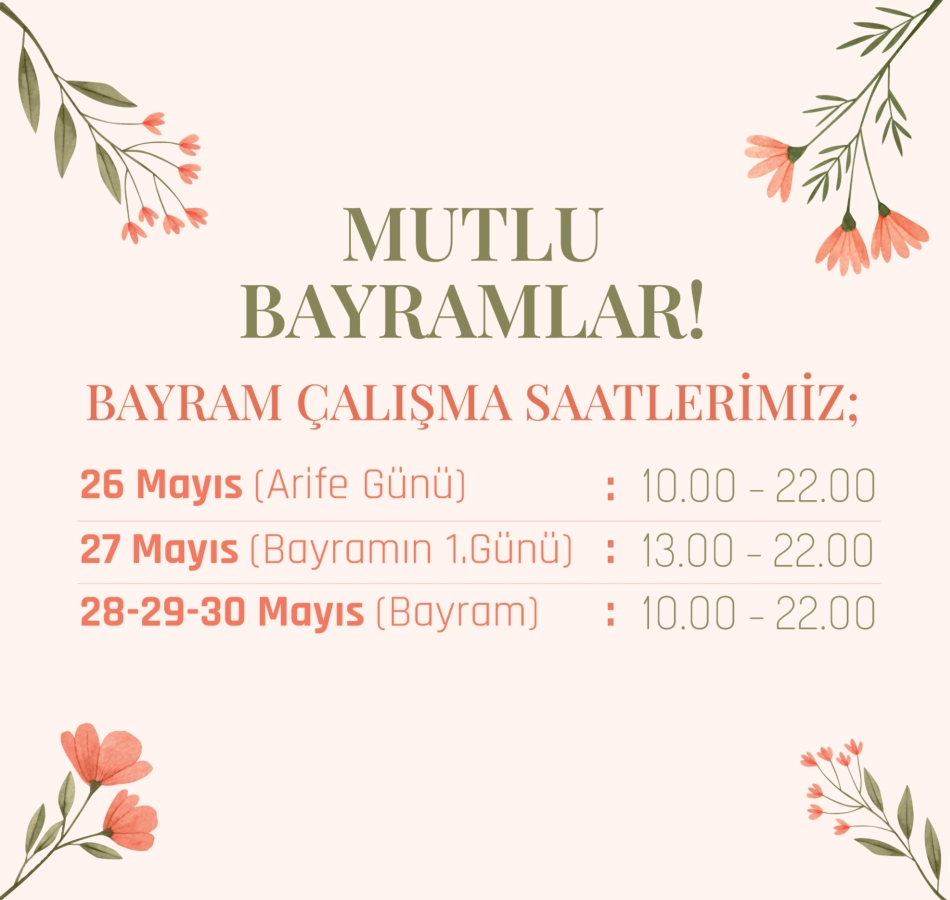 Kurban Bayramı Çalışma  Saatleri 