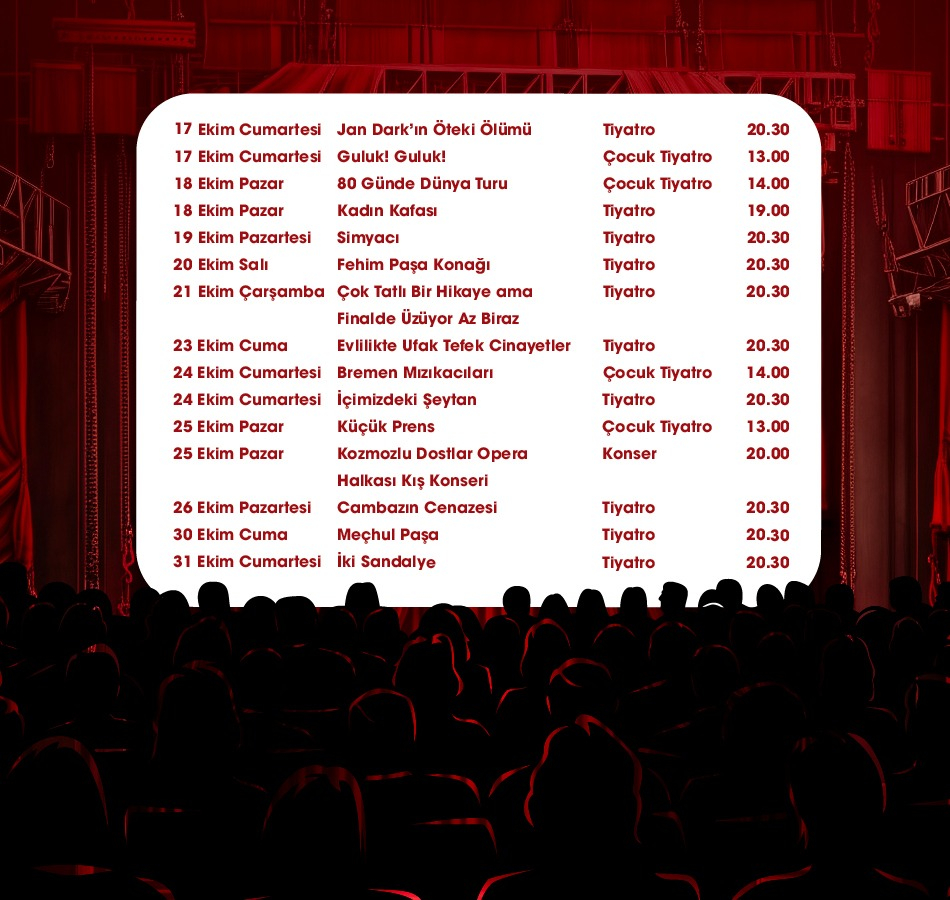 October Theatre Schedule!