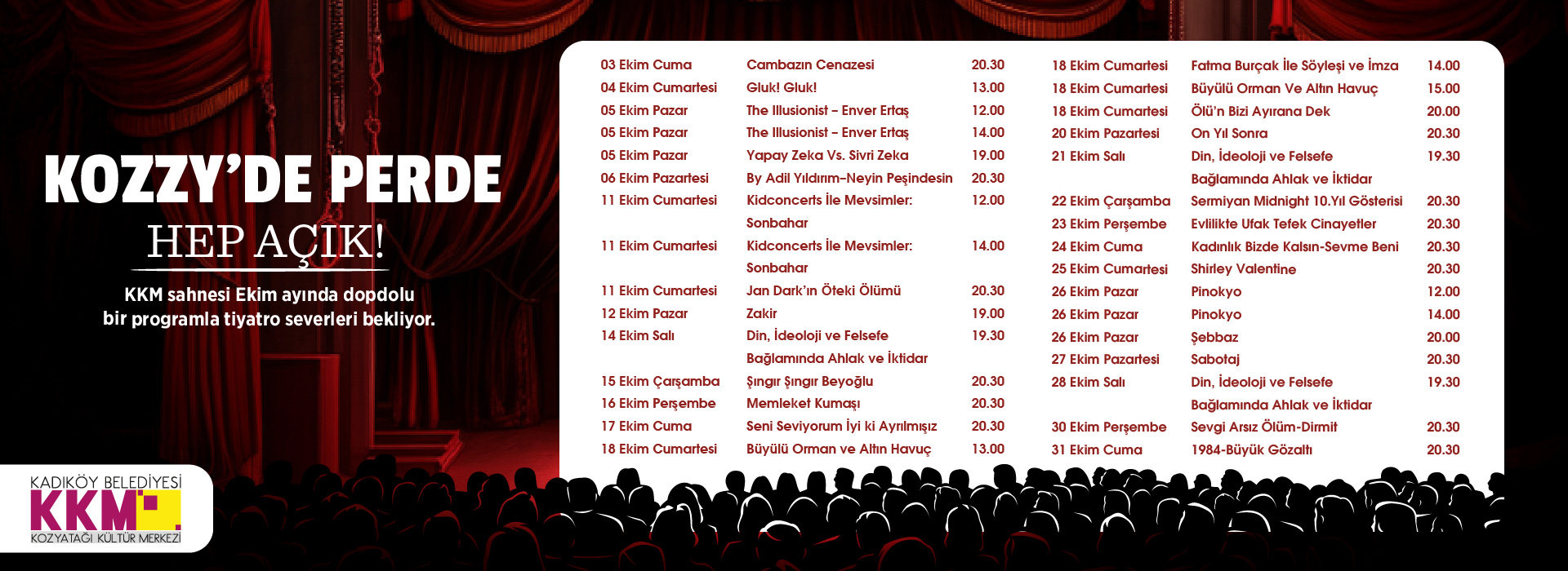 October Kozyatağı Cultural Center Theater Program